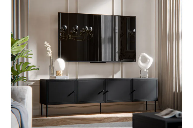 Laholm Tv-bänk 201 cm - Svart - Möbler - Vardagsrum - Tv-möbler & mediamöbler - Tv-bänkar