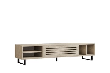 Lamal Golvstående TV Bänk 160 cm med Förvaring i Trä - Beige - Möbler - Vardagsrum - Tv-möbler & mediamöbler - Tv-bänkar