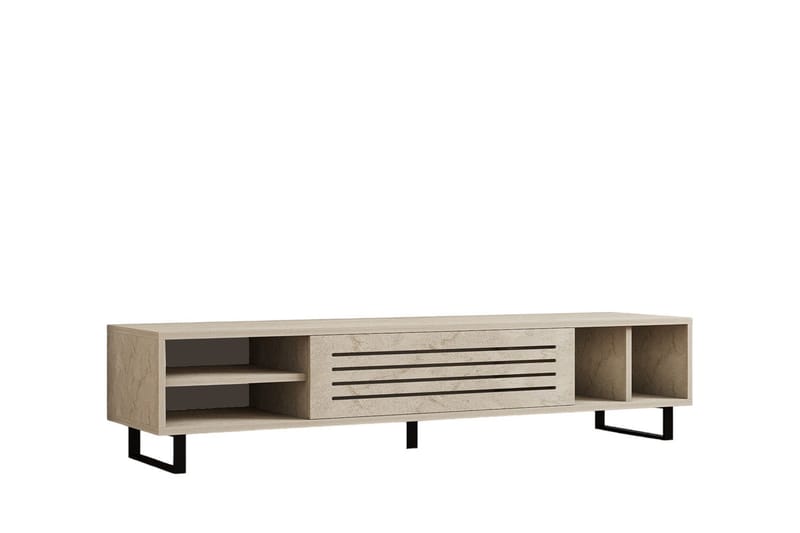 Lamal Golvstående TV Bänk 160 cm med Förvaring i Trä - Beige - Möbler - Vardagsrum - Tv-möbler & mediamöbler - Tv-bänkar