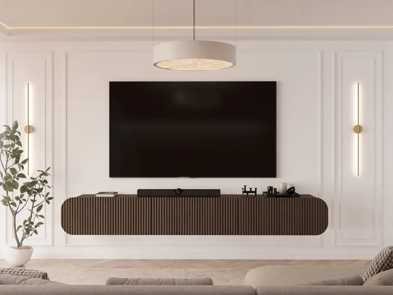 Lerva Tv-bänk 239 cm - Brun - Möbler - Vardagsrum - Tv-möbler & mediamöbler - Tv-bänkar