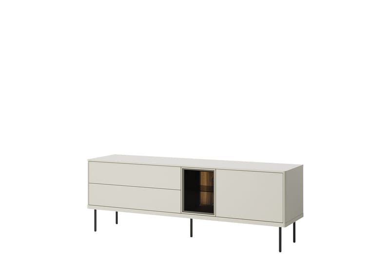 Levisa Golvstående TV Bänk 161 cm med Förvaring i Målat Trä, Beige