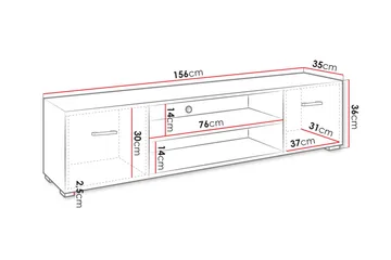 Lindesberg Tv-bänk 156 cm - Vit - Möbler - Vardagsrum - Tv-möbler & mediamöbler - Tv-bänkar