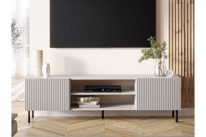 Lionel Golvstående TV Bänk 181 cm med Förvaring i Ljust Trä - Beige - Möbler - Vardagsrum - Tv-möbler & mediamöbler - Tv-bänkar