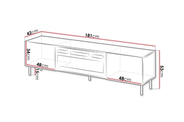 Lionel Tv-bänk 181 cm - Beige - Möbler - Vardagsrum - Tv-möbler & mediamöbler - Tv-bänkar