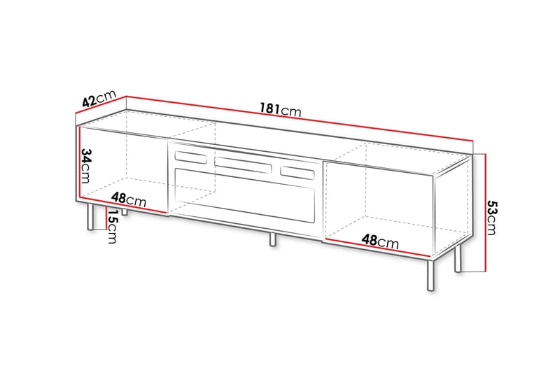 Lionel Tv-bänk 181 cm - Beige - Möbler - Vardagsrum - Tv-möbler & mediamöbler - Tv-bänkar