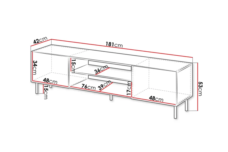 Lionel Tv-bänk 181 cm - Kashmir - Möbler - Vardagsrum - Tv-möbler & mediamöbler - Tv-bänkar