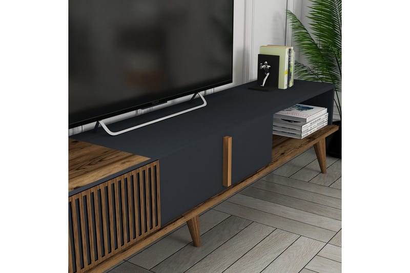 Lissione Tv-bänk 180 cm - Valnöt/Antracit - Möbler - Vardagsrum - Tv-möbler & mediamöbler - Tv-bänkar
