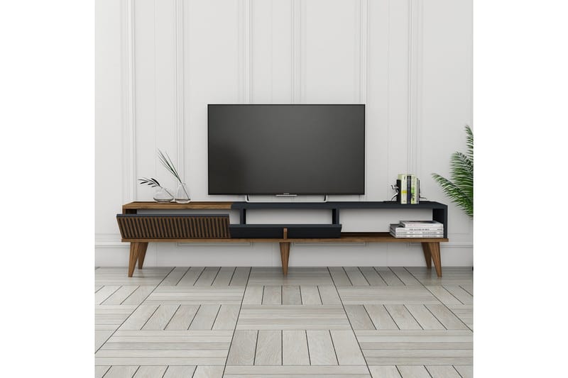 Lissione Tv-bänk 180 cm - Valnöt/Antracit - Möbler - Vardagsrum - Tv-möbler & mediamöbler - Tv-bänkar