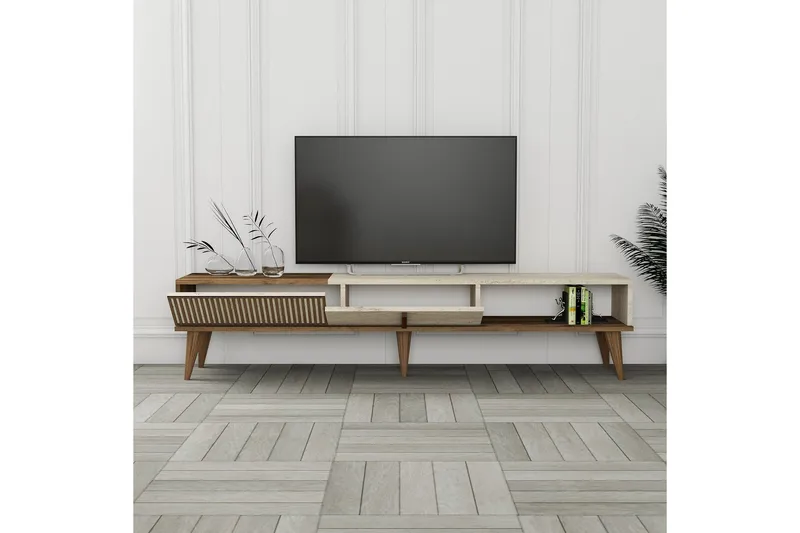 Lissione Tv-bänk 180 cm - Valnöt/Beige - Möbler - Vardagsrum - Tv-möbler & mediamöbler - Tv-bänkar