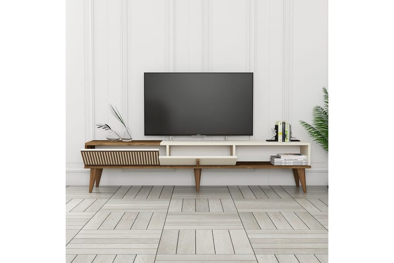 Lissione Tv-bänk 180 cm - Valnöt/Cream - Möbler - Vardagsrum - Tv-möbler & mediamöbler - Tv-bänkar