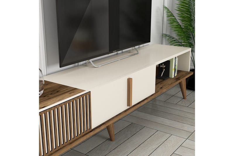 Lissione Tv-bänk 180 cm - Valnöt/Cream - Möbler - Vardagsrum - Tv-möbler & mediamöbler - Tv-bänkar