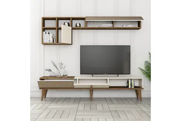 Lissione Tv-bänk 180 cm - Valnöt/Cream - Möbler - Vardagsrum - Tv-möbler & mediamöbler - Tv-bänkar