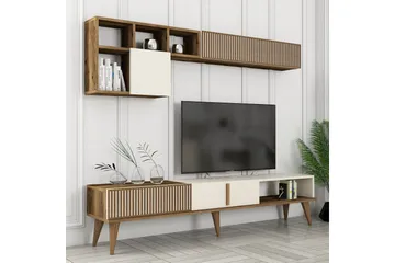 Lissione Tv-bänk 180 cm - Valnöt/Cream - Möbler - Vardagsrum - Tv-möbler & mediamöbler - Tv-bänkar