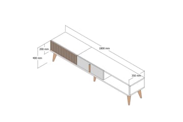 Lissione Tv-bänk 180 cm - Valnöt/Vit - Möbler - Vardagsrum - Tv-möbler & mediamöbler - Tv-bänkar