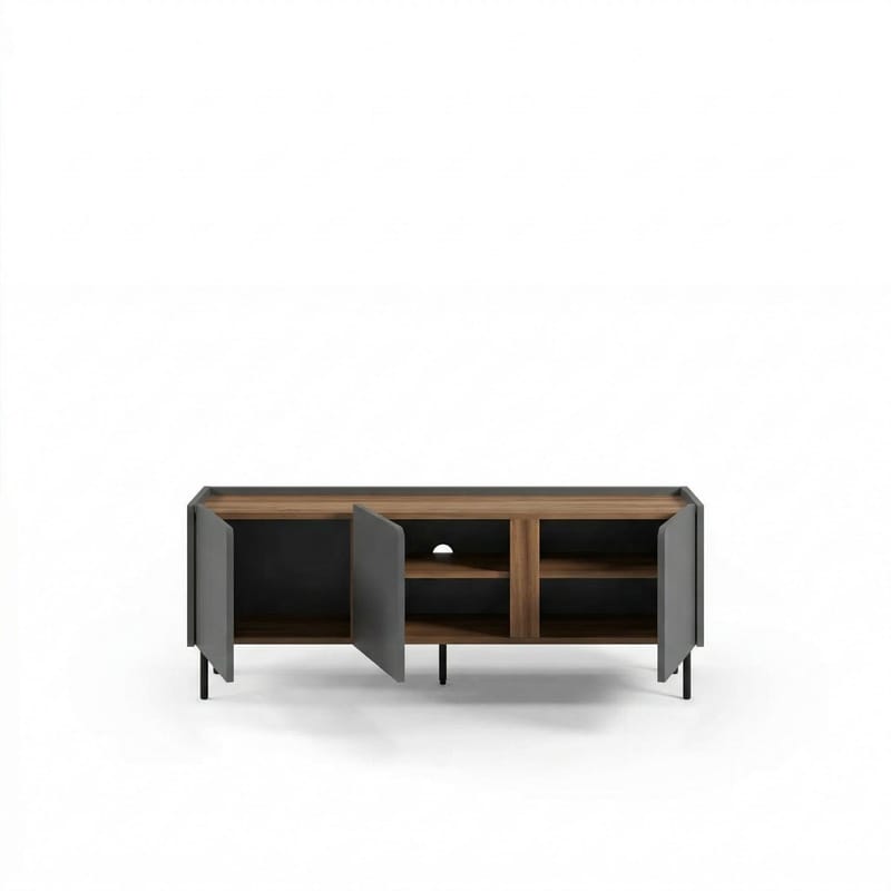 Lomar TV-bänk 140x53,9x35,5 cm - Antracit/Naturlig ek/Svart - Möbler - Vardagsrum - Tv-möbler & mediamöbler - Tv-bänkar