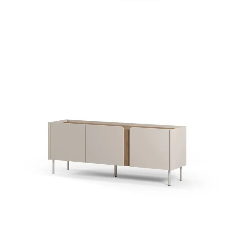 Lomar TV-bänk 140x53,9x35,5 cm - Santstone och naturlig ek - Möbler - Vardagsrum - Tv-möbler & mediamöbler - Tv-bänkar