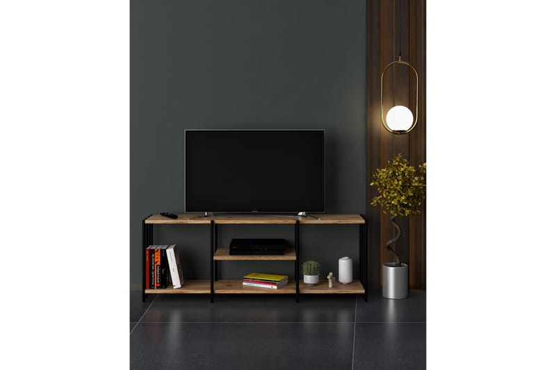 LONHIENE Tv-möbelset 124x26 cm Svart - Tv-möbelset