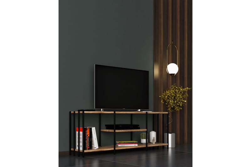 LONHIENE Tv-möbelset 124x26 cm Svart - Tv-möbelset