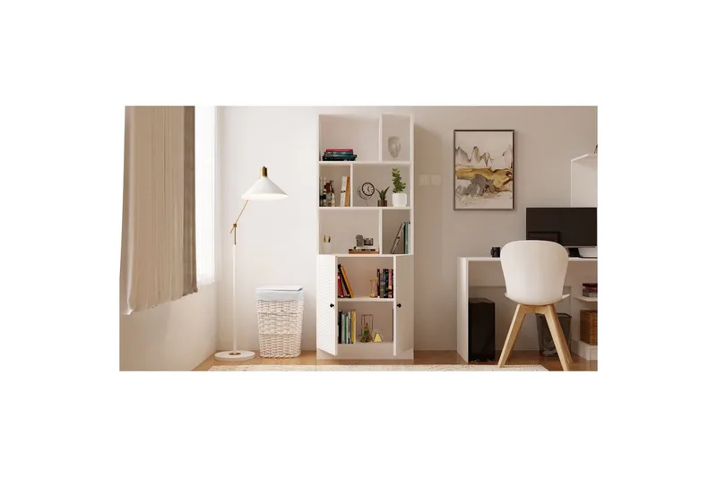 Lorven Bokhylla 70 cm - Matt Vit - Förvaring - Hyllor - Bokhylla