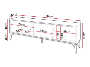 Lorvenn Tv-bänk 190 cm - Brun/Svart - Möbler - Vardagsrum - Tv-möbler & mediamöbler - Tv-bänkar