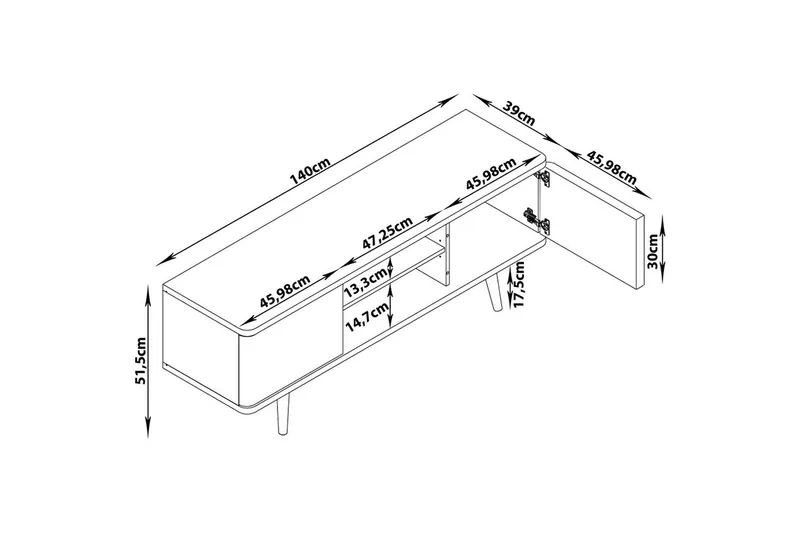 Lowboard Alandra - Möbler - Vardagsrum - Tv-möbler & mediamöbler - Tv-bänkar