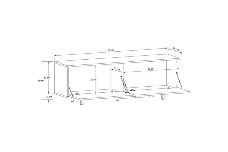 Lowboard Alberto 150x38x50 cm, Ek - 150x38x50 cm, Ek - Möbler - Vardagsrum - Tv-möbler & mediamöbler - Tv-bänkar