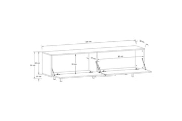 Lowboard Alberto 180x38x50 cm, Vit - 180x38x50 cm, Vit - Möbler - Vardagsrum - Tv-möbler & mediamöbler - Tv-bänkar