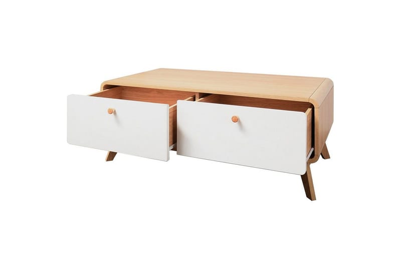 Lowboard Cassie 100x51x40 cm, Ek/Vit - 100x51x40 cm, Ek/Vit - Möbler - Vardagsrum - Tv-möbler & mediamöbler - Tv-bänkar