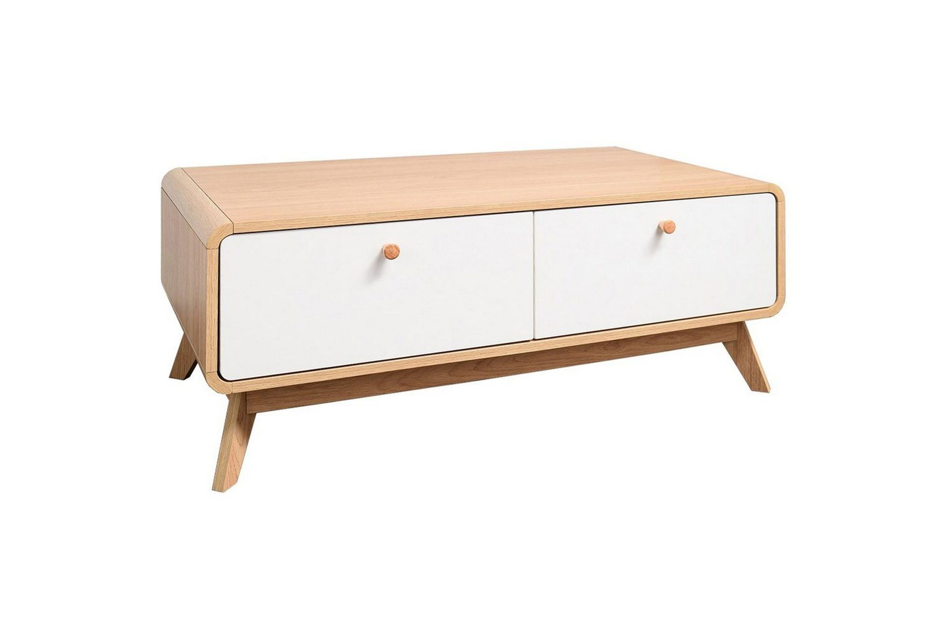 Lowboard Cassie 100x51x40 cm, Ek/Vit - 100x51x40 cm, Ek/Vit