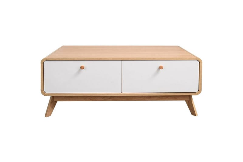 Lowboard Cassie 100x51x40 cm, Ek/Vit - 100x51x40 cm, Ek/Vit - Möbler - Vardagsrum - Tv-möbler & mediamöbler - Tv-bänkar