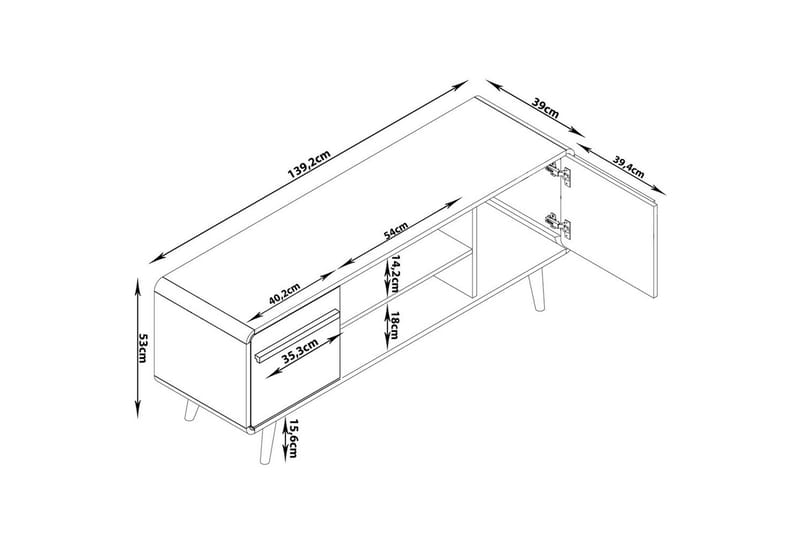 Lowboard Chantal Grå - Grå - Möbler - Vardagsrum - Tv-möbler & mediamöbler - Tv-bänkar