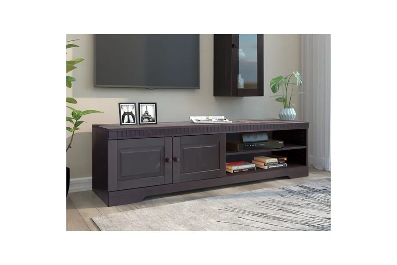 Lowboard Cubrix Havana/lack - Havana/lack - Möbler - Vardagsrum - Tv-möbler & mediamöbler - Tv-bänkar