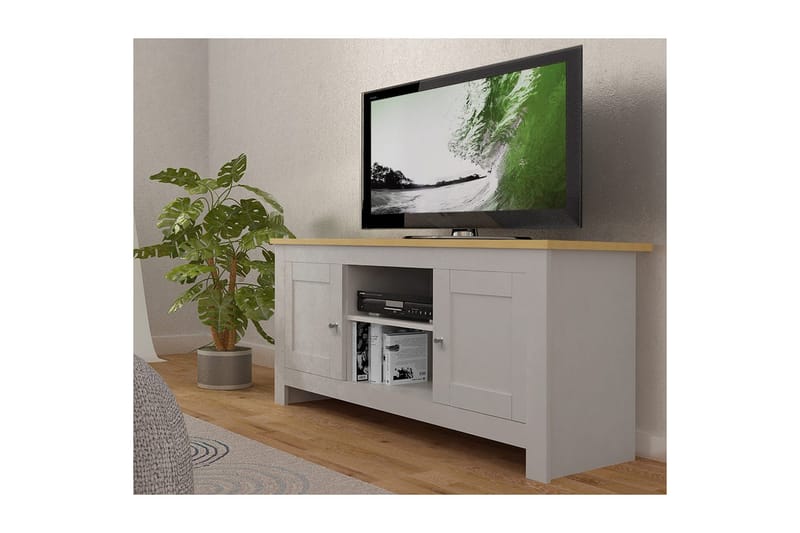 Lowboard Emerald 120x39x58 cm, Natur/Grå - 120x39x58 cm, Natur/Grå - Möbler - Vardagsrum - Tv-möbler & mediamöbler - Tv-bänkar
