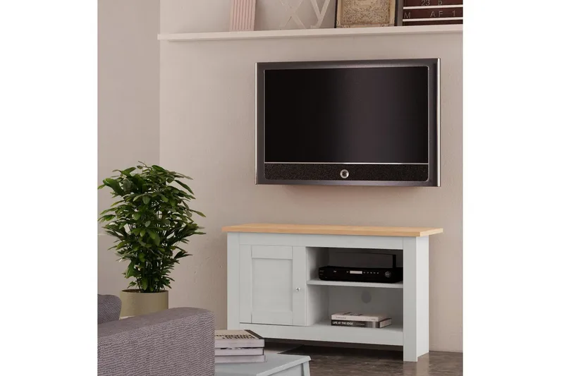 Lowboard Emerald 95x39x58 cm, Natur/Grå - 95x39x58 cm, Natur/Grå - Möbler - Vardagsrum - Tv-möbler & mediamöbler - Tv-bänkar