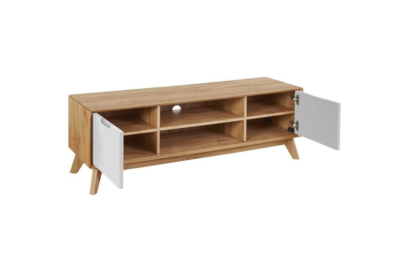 Lowboard Ezra Wotan-ek/Vit - Wotan-ek/Vit - Möbler - Vardagsrum - Tv-möbler & mediamöbler - Tv-bänkar