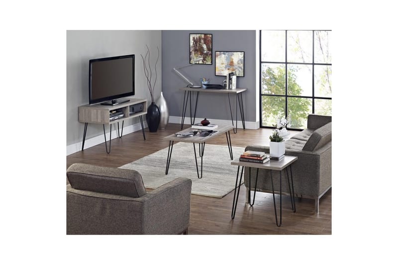 Lowboard Owen Grå/Ek - Grå/Ek - Möbler - Vardagsrum - Tv-möbler & mediamöbler - Tv-bänkar