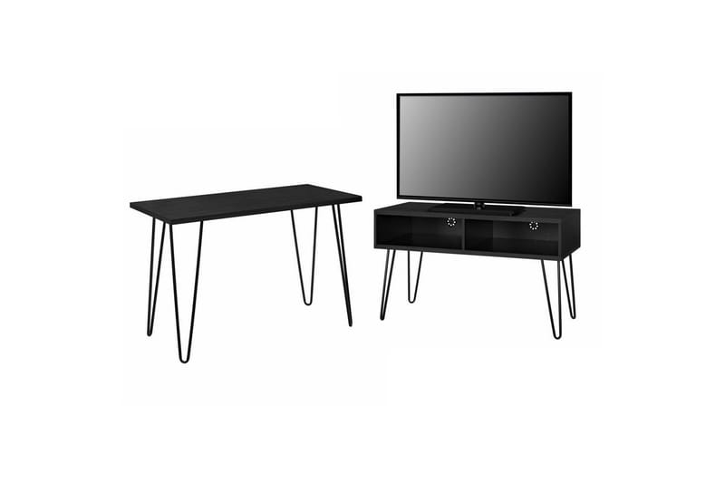 Lowboard Owen Svart/ek - Svart/ek - Möbler - Vardagsrum - Tv-möbler & mediamöbler - Tv-bänkar