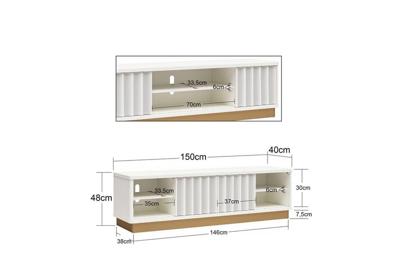 Lowboard Rene - Möbler - Vardagsrum - Tv-möbler & mediamöbler - Tv-bänkar