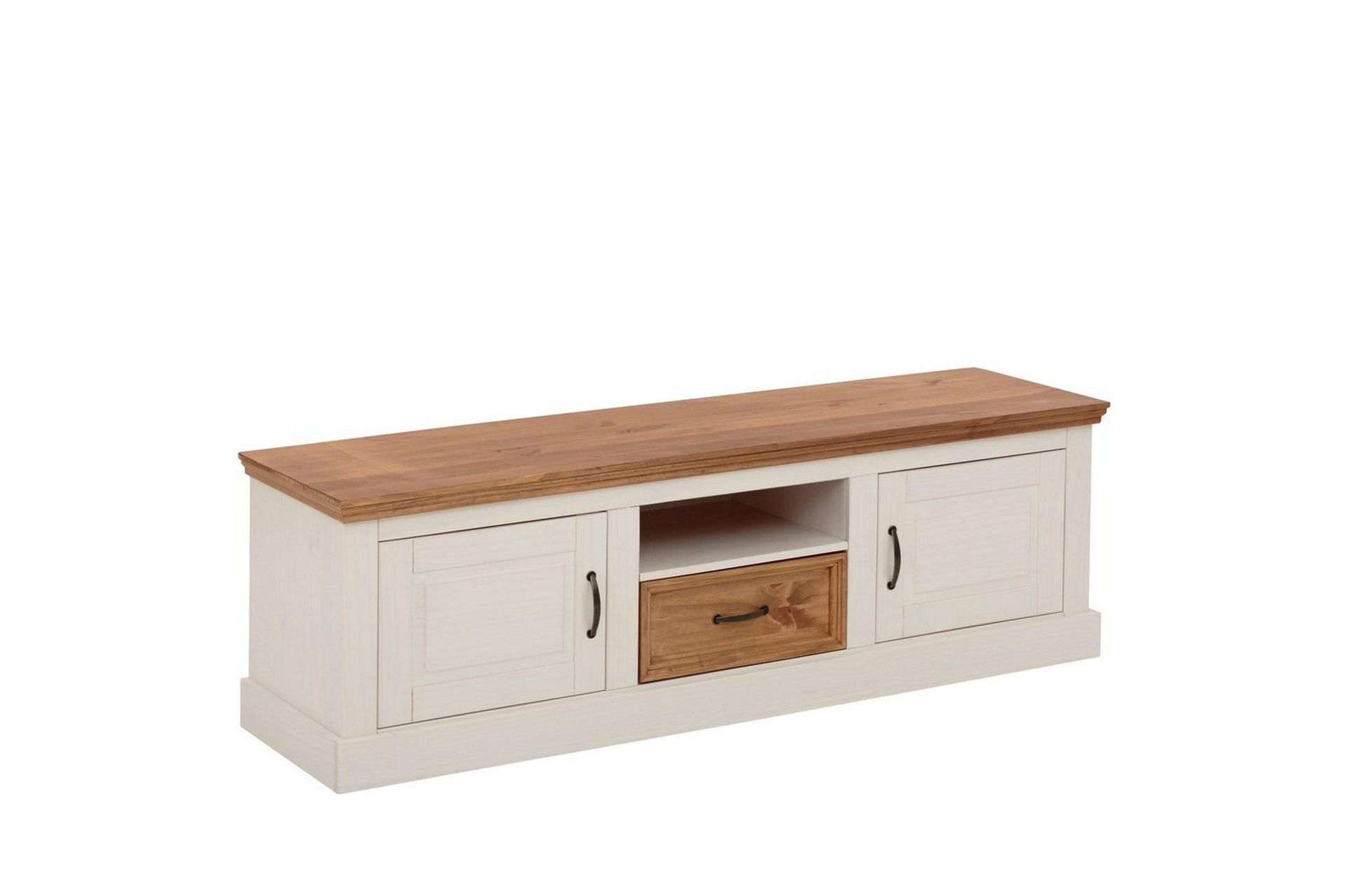 Lowboard Selma Vit/Fl&auml;ck/Vax - Vit/Fl&auml;ck/Vax