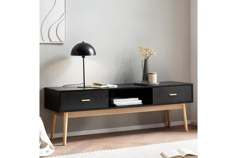 Lowboard Wohnling Ek folierad 2 lådor modern med förvaring modern - Möbler - Vardagsrum - Tv-möbler & mediamöbler - Tv-skåp