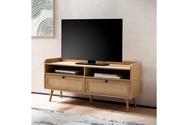 Lowboard Wohnling Ekfolierad med 2 lådor Modern med förvaring Viennes Braid Modern - Möbler - Vardagsrum - Tv-möbler & mediamöbler - Tv-skåp