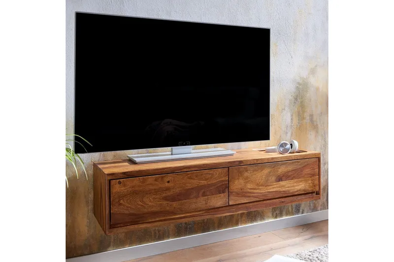 Lowboard Wohnling Massivt trä hängande med 2 lådor lantstil - Möbler - Vardagsrum - Tv-möbler & mediamöbler - Tv-skåp