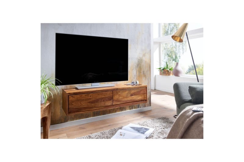 Lowboard Wohnling Massivt trä hängande med 2 lådor lantstil - Möbler - Vardagsrum - Tv-möbler & mediamöbler - Tv-skåp
