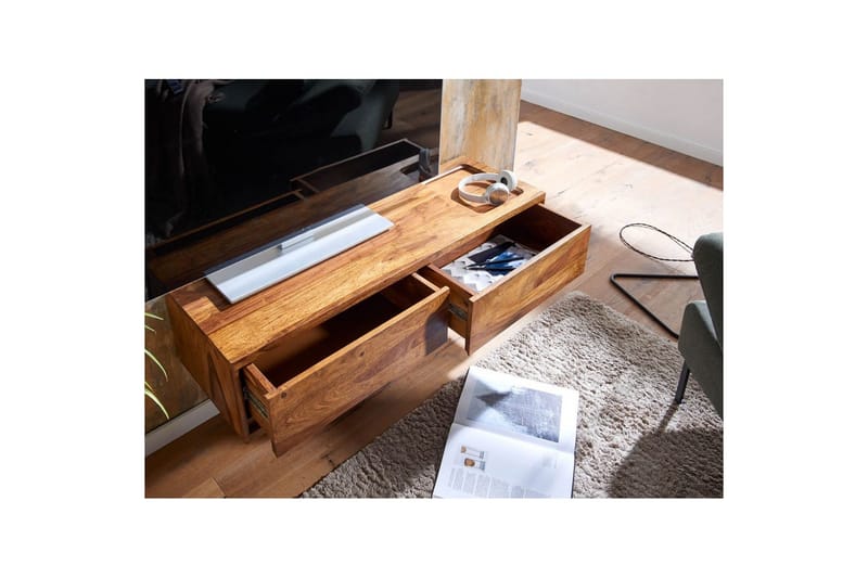 Lowboard Wohnling Massivt trä hängande med 2 lådor lantstil - Möbler - Vardagsrum - Tv-möbler & mediamöbler - Tv-skåp