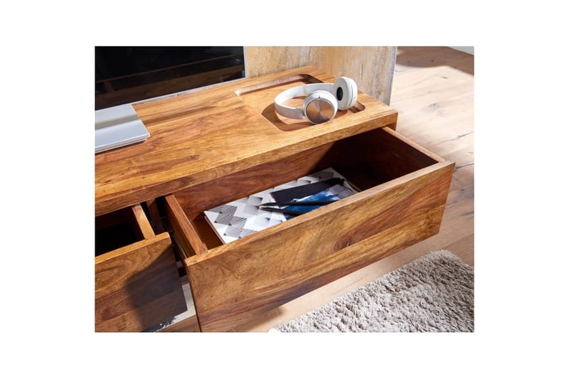 Lowboard Wohnling Massivt trä hängande med 2 lådor lantstil - Möbler - Vardagsrum - Tv-möbler & mediamöbler - Tv-skåp