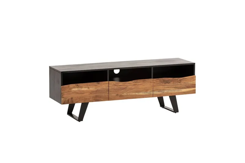 Lowboard Wohnling Massivt trä med 2 dörrar 1 låda träd kant lantlig stil