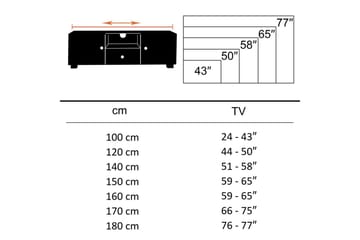 Lowboard Wohnling Massivt trä med förvaring, 3 dörrar, lantlig stil - Möbler - Vardagsrum - Tv-möbler & mediamöbler - Tv-bänkar