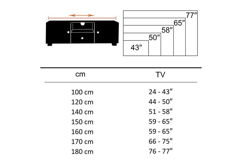 Lowboard Wohnling Massivt trä med förvaring, 3 dörrar, lantlig stil - Möbler - Vardagsrum - Tv-möbler & mediamöbler - Tv-skåp