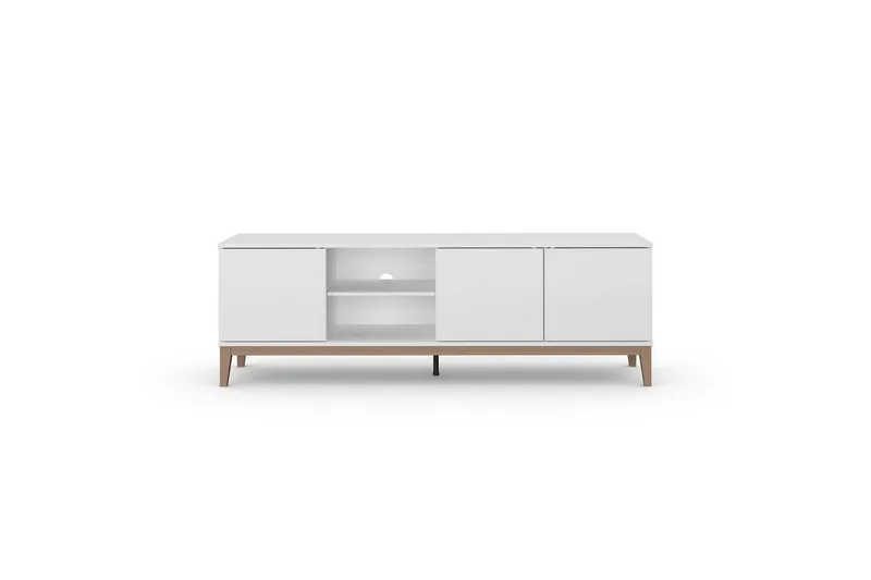 Lowboard Pelle Vit/Wotan ek - Vit/Wotan ek - Möbler - Vardagsrum - Tv-möbler & mediamöbler - Tv-bänkar