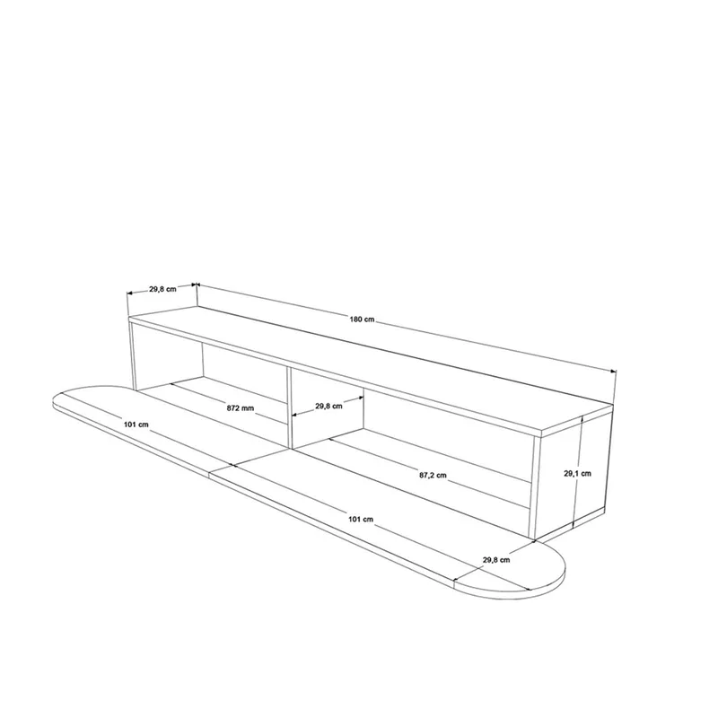 Lumina TV-bänk 180x29,5x31,6 cm - Vit - Möbler - Vardagsrum - Tv-möbler & mediamöbler - Tv-bänkar